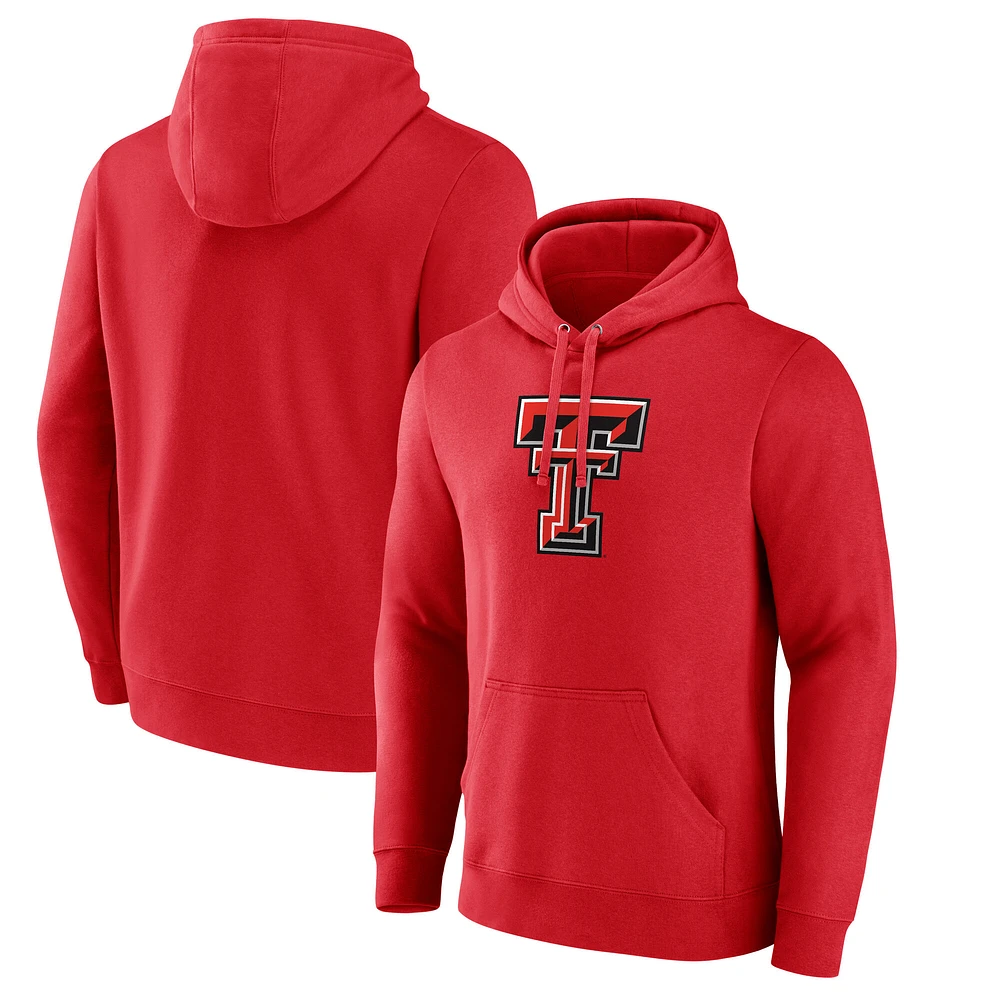 Men's Fanatics Red Texas Tech Raiders Applique Fleece Pullover Hoodie