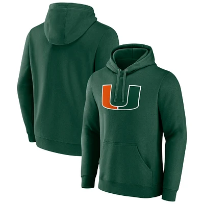 Men's Fanatics Miami Hurricanes Applique Fleece Pullover Hoodie