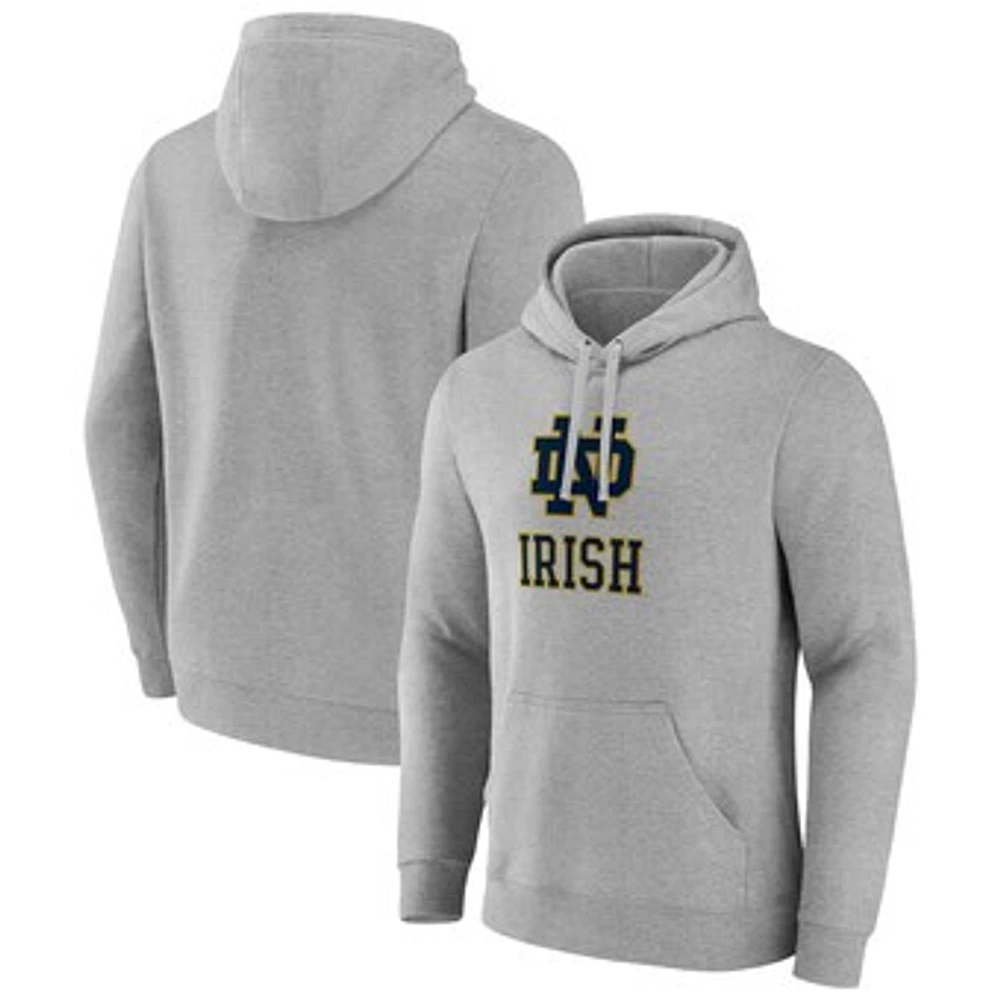 Men's Fanatics Gray Notre Dame Fighting Irish Applique Fleece Pullover Hoodie