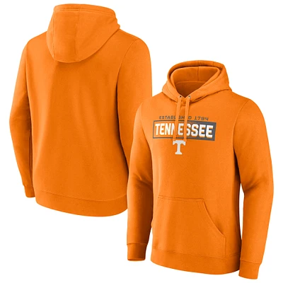 Men's Fanatics Tennessee Orange Volunteers Iconic Fleece Down The Field Pullover Hoodie