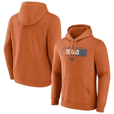 Men's Fanatics Texas Orange Longhorns Iconic Fleece Down The Field Pullover Hoodie