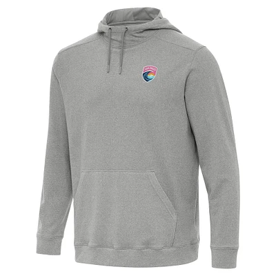 Men's Antigua Heather Gray San Diego Wave FC Cloud Pullover Hoodie