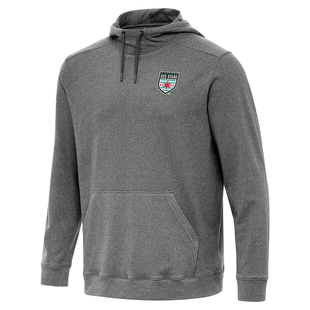 Men's Antigua Heather Black Chicago Red Stars Cloud Pullover Hoodie
