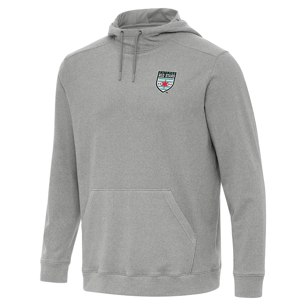 Men's Antigua Heather Chicago Red Stars Cloud Pullover Hoodie