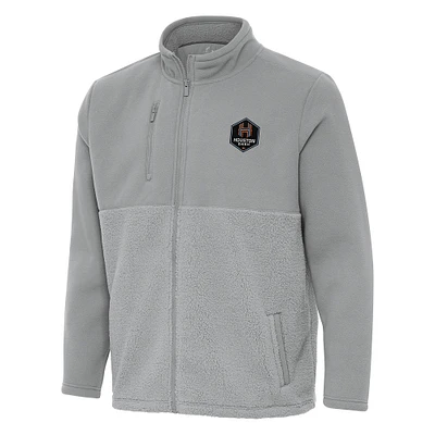 Men's Antigua Gray Houston Dash Daily Fused Full-Zip Jacket