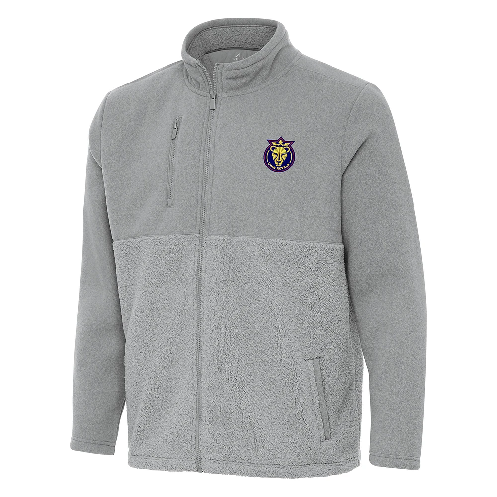 Men's Antigua Gray Utah Royals Daily Fused Full-Zip Jacket
