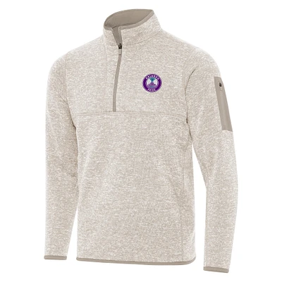 Men's Antigua Cream Orlando Pride Fortune Quarter-Zip Jacket