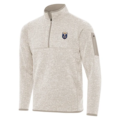 Men's Antigua Cream Seattle Reign FC Fortune Quarter-Zip Jacket