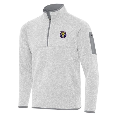 Men's Antigua Heather Gray Utah Royals Fortune Quarter-Zip Jacket