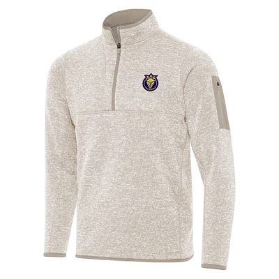 Men's Antigua Cream Utah Royals Fortune Quarter-Zip Jacket