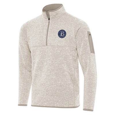 Men's Antigua Cream Bay FC Fortune Quarter-Zip Jacket