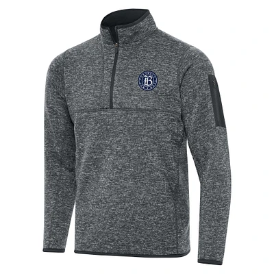 Men's Antigua Heather Gray Bay FC Big & Tall Fortune Quarter-Zip Jacket
