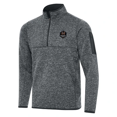 Men's Antigua Heather Gray Houston Dash Big & Tall Fortune Quarter-Zip Jacket