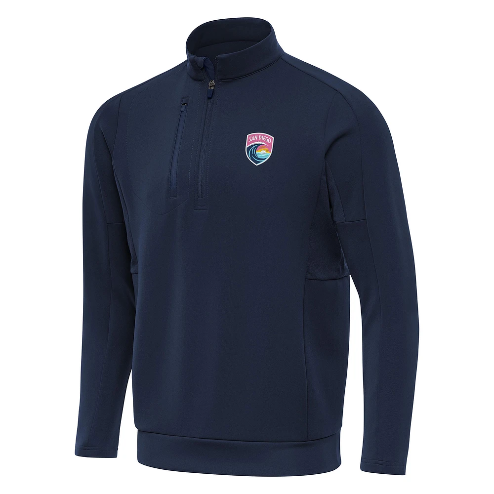 Men's Antigua Navy San Diego Wave FC Generation Quarter-Zip Jacket