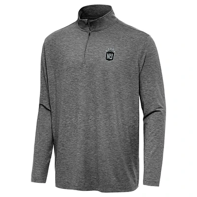 Men's Antigua Heather NJ/NY Gotham FC Hunk Quarter-Zip Pullover Top
