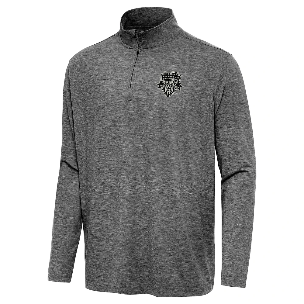 Men's Antigua Heather Washington Spirit Hunk Quarter-Zip Pullover Top