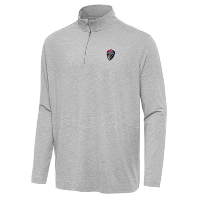 Men's Antigua Heather Gray North Carolina Courage Hunk Quarter-Zip Pullover Top
