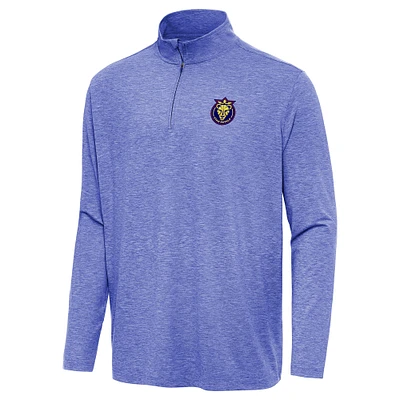 Men's Antigua Heather Royal Utah Royals Hunk Quarter-Zip Pullover Top