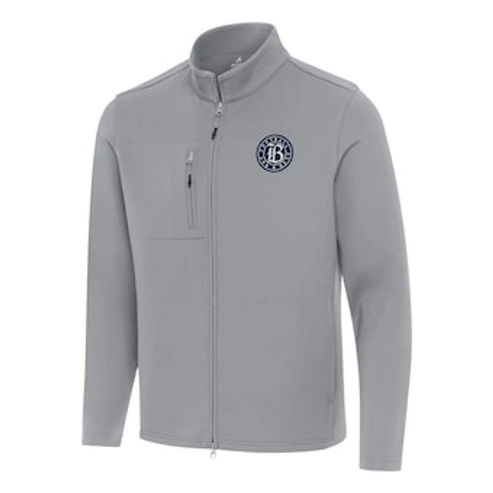 Men's Antigua Gray Bay FC Objection Full-Zip Jacket