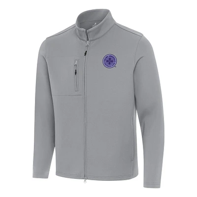 Men's Antigua Gray Racing Louisville FC Objection Full-Zip Jacket