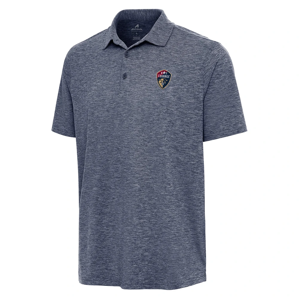 Men's Antigua Heather Navy North Carolina Courage Par 3 Polo