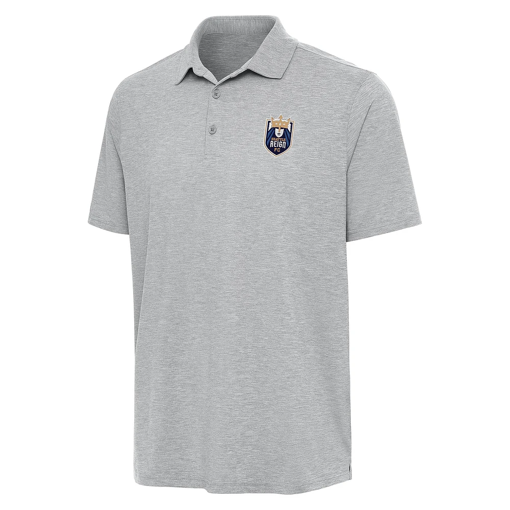 Men's Antigua Heather Gray Seattle Reign FC Par 3 Polo