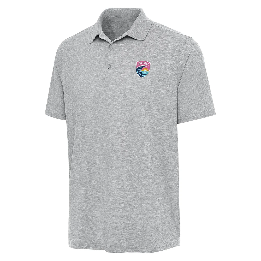 Men's Antigua Heather Gray San Diego Wave FC Par 3 Polo