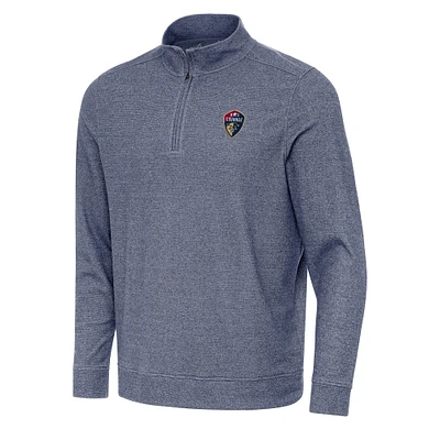Men's Antigua Heather Navy North Carolina Courage Subtle Quarter-Zip Pullover Sweatshirt