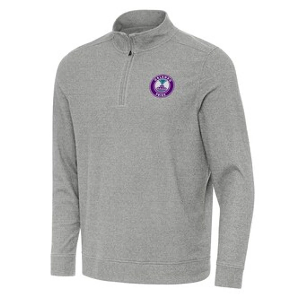 Men's Antigua Heather Orlando Pride Subtle Quarter-Zip Pullover Sweatshirt