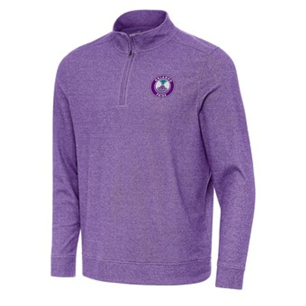 Men's Antigua Heather Orlando Pride Subtle Quarter-Zip Pullover Sweatshirt