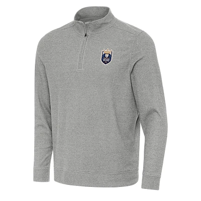 Men's Antigua Heather Gray Seattle Reign FC Subtle Quarter-Zip Pullover Sweatshirt