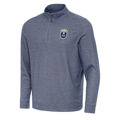 Men's Antigua Heather Navy Seattle Reign FC Subtle Quarter-Zip Pullover Sweatshirt