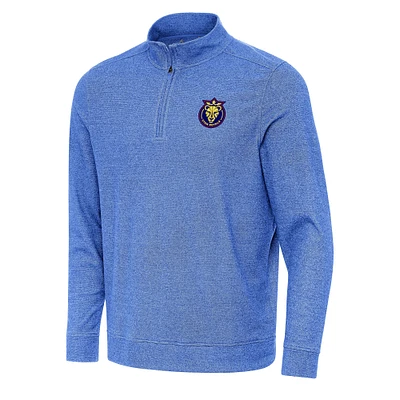 Men's Antigua Heather Royal Utah Royals Subtle Quarter-Zip Pullover Sweatshirt