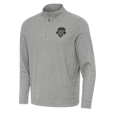 Men's Antigua Heather Gray Washington Spirit Subtle Quarter-Zip Pullover Sweatshirt