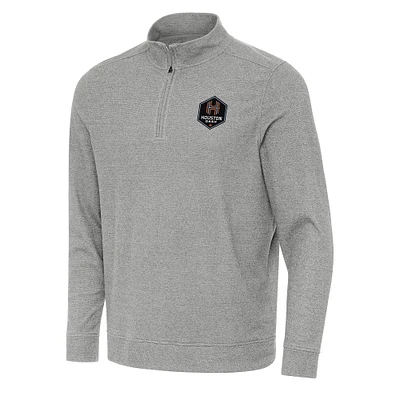 Men's Antigua Heather Houston Dash Subtle Quarter-Zip Pullover Sweatshirt