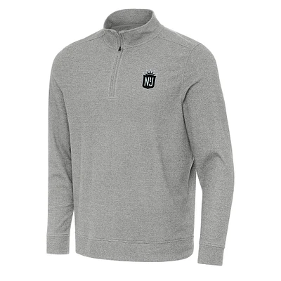 Men's Antigua Heather NJ/NY Gotham FC Subtle Quarter-Zip Pullover Sweatshirt