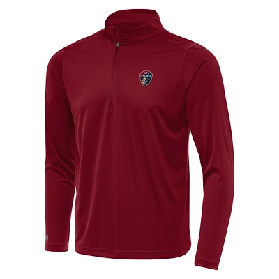 Men's Antigua Cardinal North Carolina Courage Tribute Quarter-Zip Top
