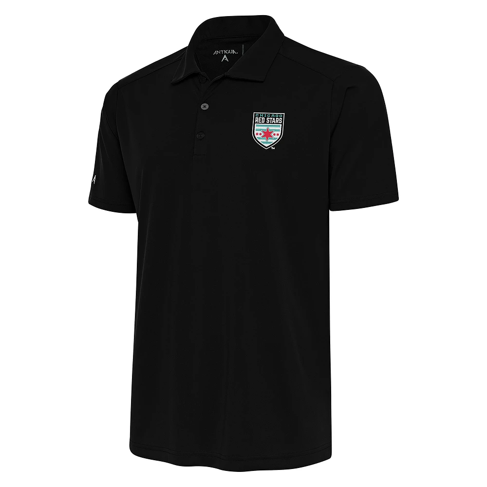 Men's Antigua Black Chicago Red Stars Tribute Polo