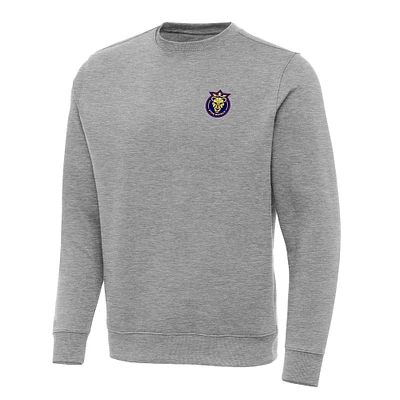 Men's Antigua Heather Gray Utah Royals Victory Crew Neck Pullover Sweatshirt