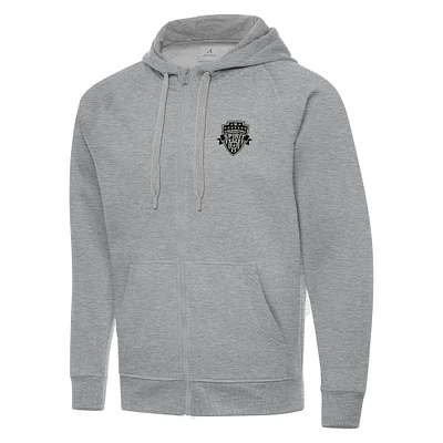 Men's Antigua Heather Gray Washington Spirit Victory Full-Zip Hoodie