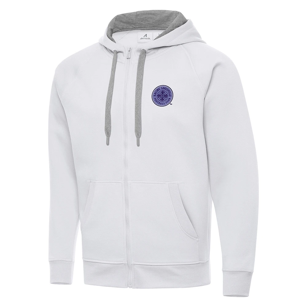 Men's Antigua Racing Louisville FC Victory Full-Zip Hoodie