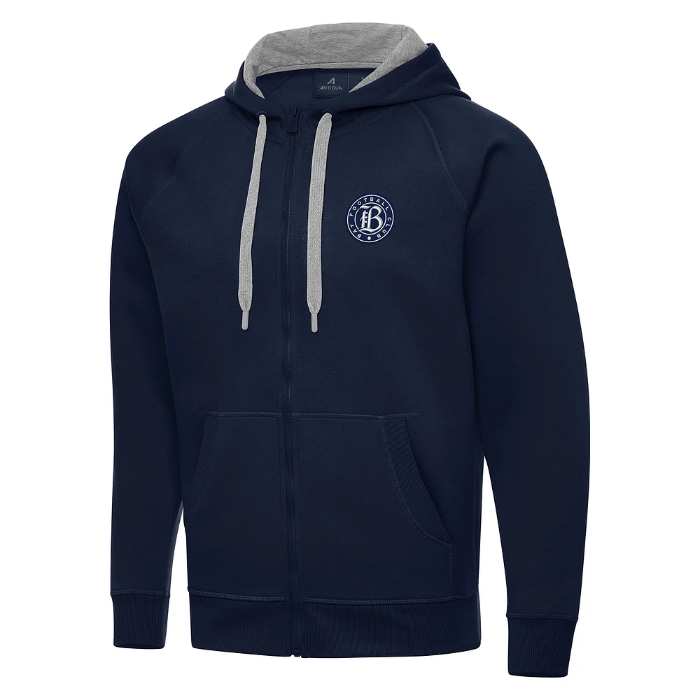 Men's Antigua Navy Bay FC Victory Full-Zip Hoodie