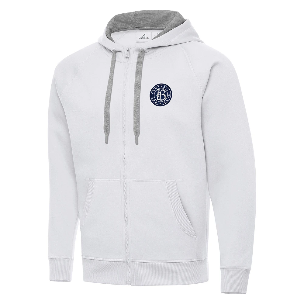Men's Antigua White Bay FC Victory Full-Zip Hoodie
