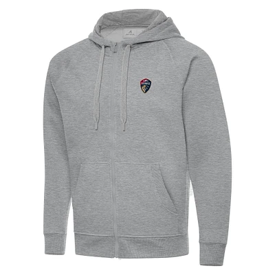 Men's Antigua Heather Gray North Carolina Courage Victory Full-Zip Hoodie