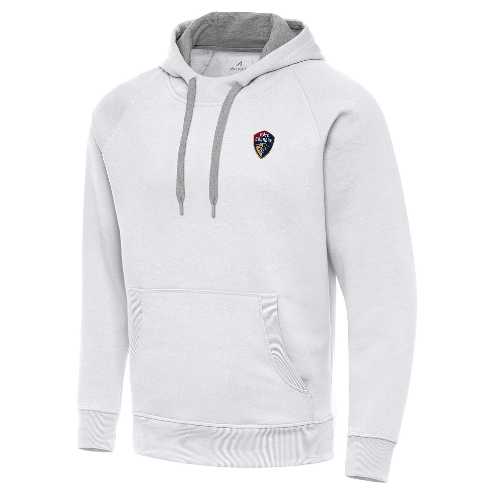 Men's Antigua White North Carolina Courage Victory Pullover Hoodie