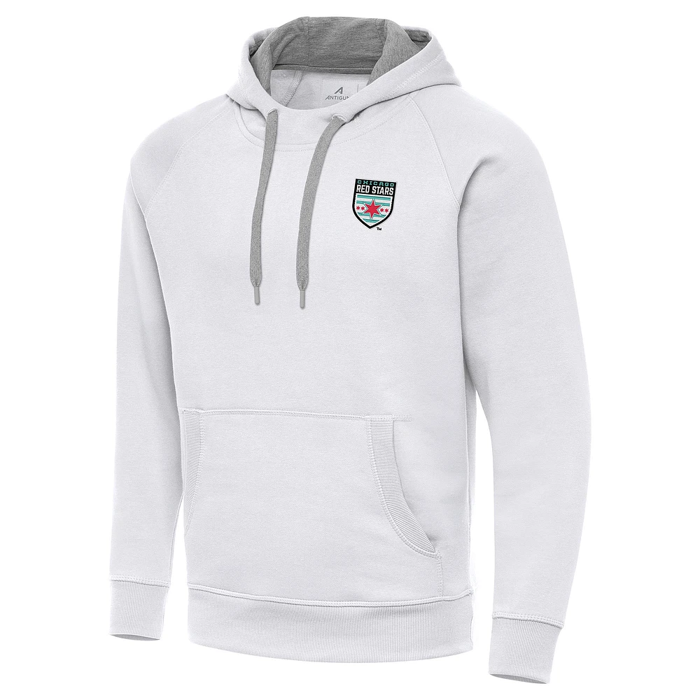Men's Antigua White Chicago Red Stars Victory Pullover Hoodie