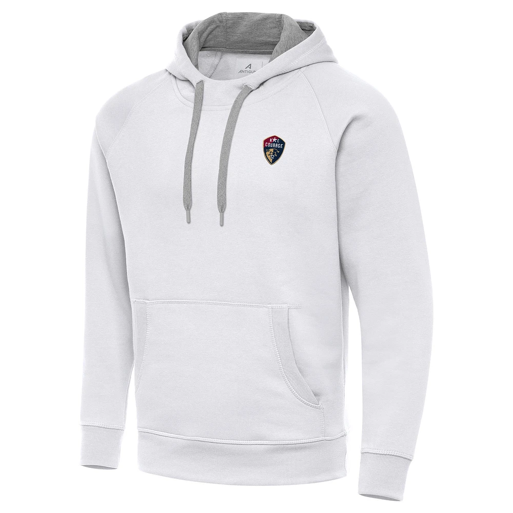 Men's Antigua White North Carolina Courage Victory Pullover Hoodie