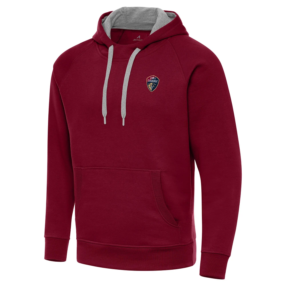 Men's Antigua Cardinal North Carolina Courage Victory Pullover Hoodie