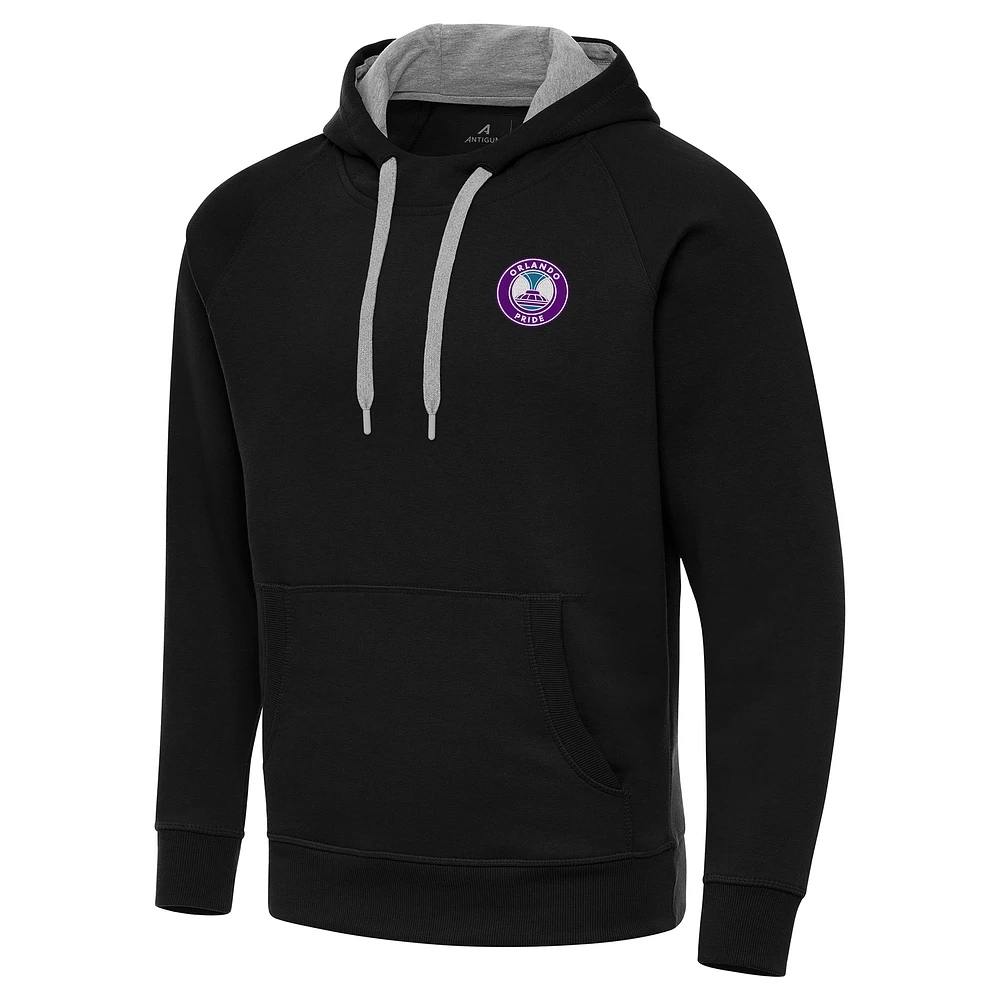 Men's Antigua Black Orlando Pride Victory Pullover Hoodie