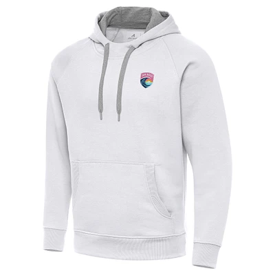 Men's Antigua White San Diego Wave FC Victory Pullover Hoodie